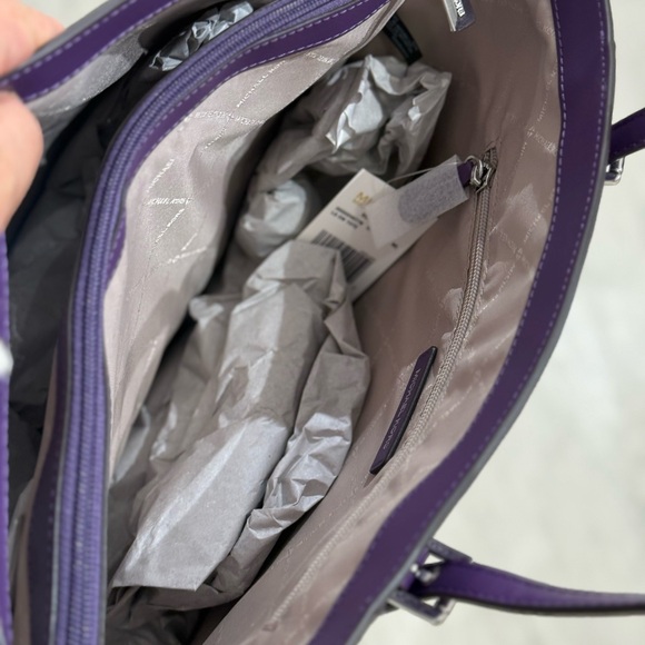Michael Kors Violet and White Tote Bag - Picture 9 of 11